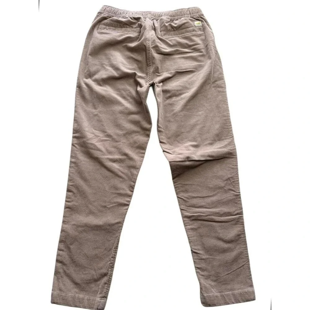 Vuori Men's Corduroy‎ Drawstring Pants Small Taupe Elastic Waist
